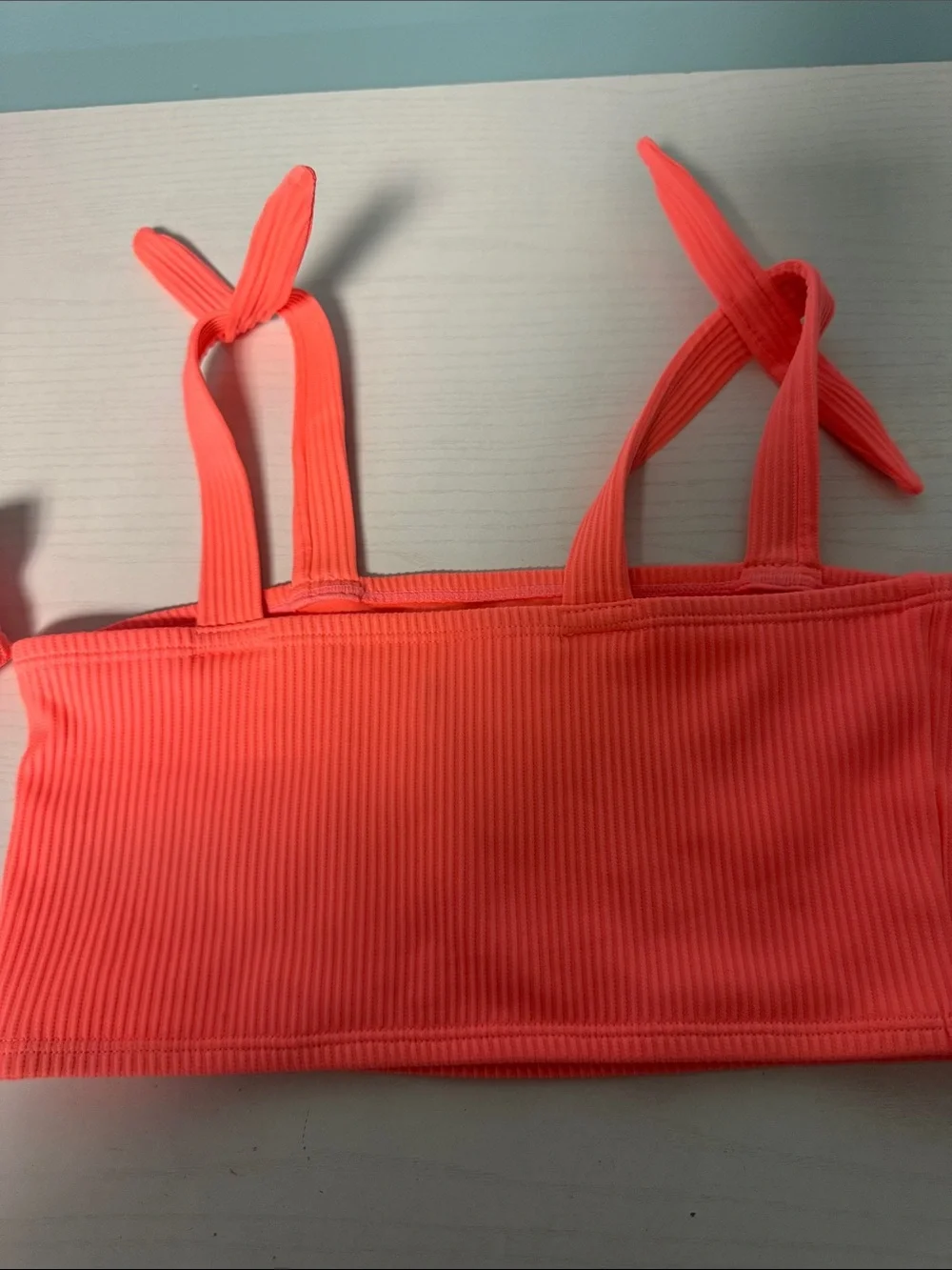GAP Girls Neon Coral Ribbed Two-Piece Swim Set